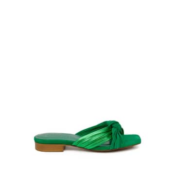 Shop Fabienne Chapot Green Metallic Momo Sandals