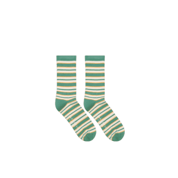 Shop Far Afield Ribbed Stripe Socks In Frosty Green/multi From