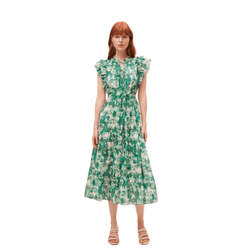 Shop Suncoo Calipso Printed Dress In Green From