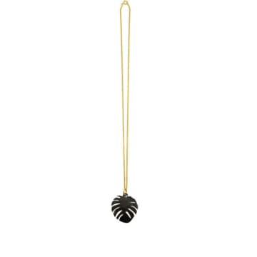 Shop Branch Jewellery Palm Leaf Necklace In Black