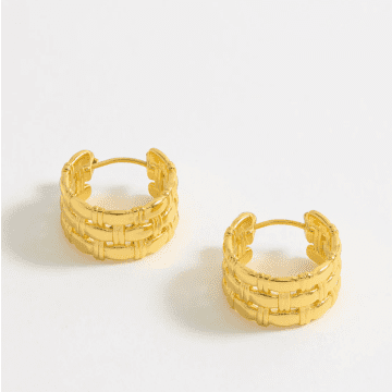 Shop Estella Bartlett Woven Hoop Earrings In Gold
