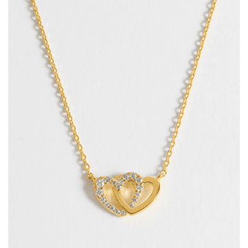 Shop Estella Bartlett Interlocking Heart Necklace In Gold