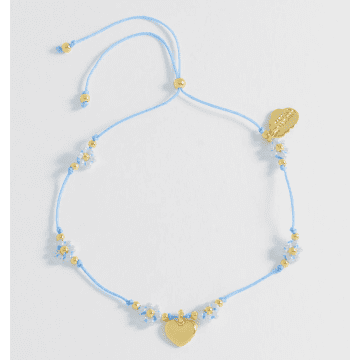 Shop Estella Bartlett Heart And Flower Beaded Bracelet In Metallic