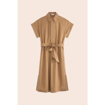 Shop Suncoo Camel Clodie Midi Dress
