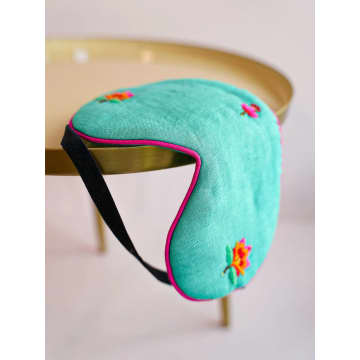 Shop Nimo With Love Sleep Mask Lotus Flower Embroidery On Green