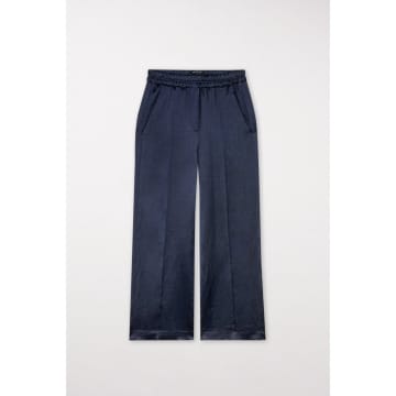 Shop Luisa Cerano Elasticated Waist Crop Leg Trousers Size: 12, Col: Navy In Blue