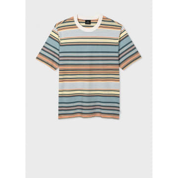 Shop Paul Smith Muted Light Striped T-shirt Col: 15 Goose Beak, Size: M