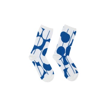 Lanius Graphic Dots Light Off White/blue Organic Cotton Socks