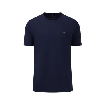 Shop Fynch Hatton Navy Crew Neck T Shirt In Blue