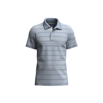 Shop Fynch Hatton Pale Blue 2 Tone Fine Striped Polo Shirt