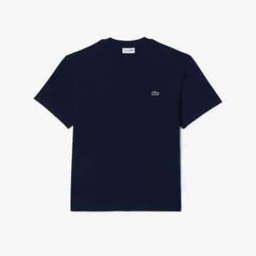 Shop Lacoste Navy Cotton Jersey Classic Fit T Shirt In Blue