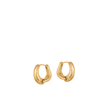 Shop Big Metal Honorine Organic Shape Knotted Earrings In Gold From