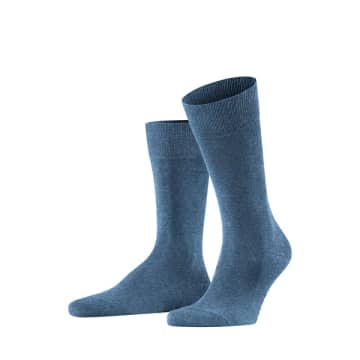 Shop Falke Family Light Denim Socks In Blue