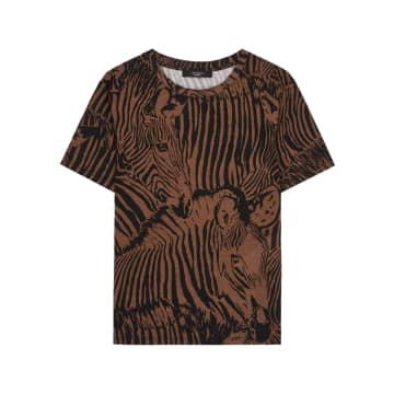 Max Mara Eloisa Zebra Print T Shirt In Brown