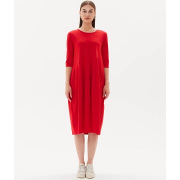 Tirelli Diagonal Seam Dress Red