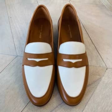 Shop Maison Toufet Hanna Tan And Cream Loafer In Neutrals