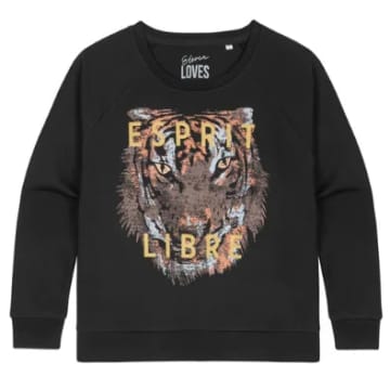 Shop Eleven Loves Esprit Libre Tiger Sweatshirt In White