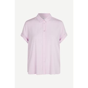 Samsoesamsoe Lilac Snow 9942 Majan Short Sleeves Shirt In Pink