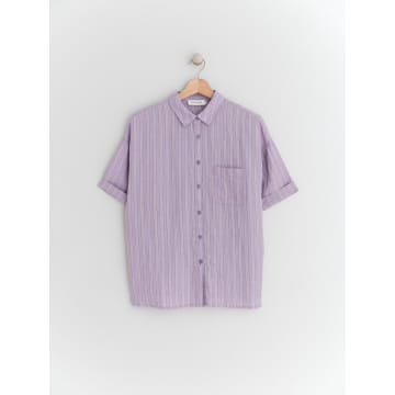 Indi And Cold Striped Cotton Shirt In Purple