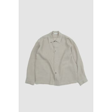 Still By Hand Paper Mixed Shirt Jacket Oatmeal In Neutral