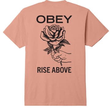 Obey Rise Above Rose T-shirt (pigment Peach Parfait) In Pink