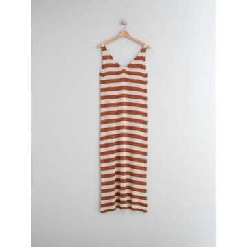 Indi And Cold Striped Knitted Dress In Brown