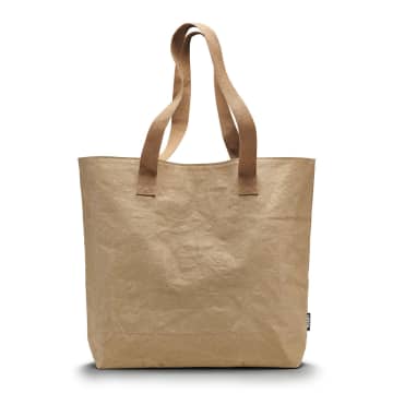 Hayashi Vegan Paper Leather Large Tote Bag In Tan Colour In Neutrals