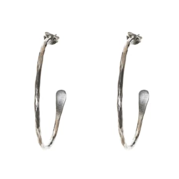Just Trade Silver Plated Hoops In Metallic