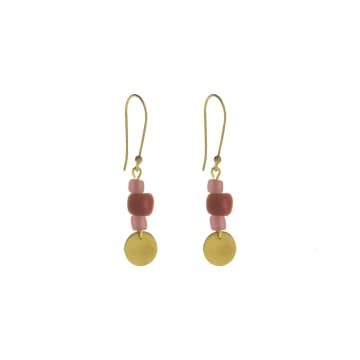 Shop Just Trade Earth Trio Earrings- Pink In Blue