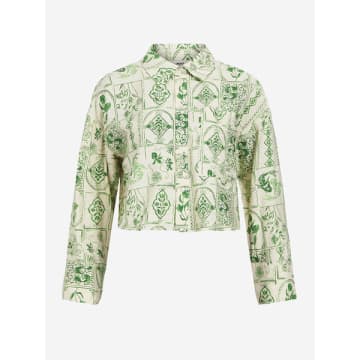 Object Eli Cropped Shirt In Green