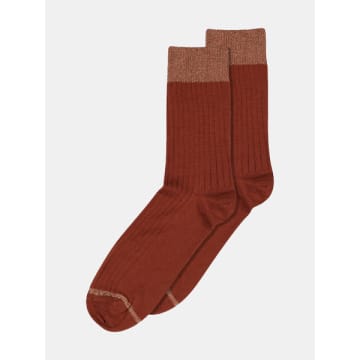 Mp Denmark Erina Wool Rib Socks In Red