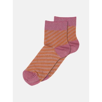Mp Denmark Elisa Glimmer Short Socks In Orange