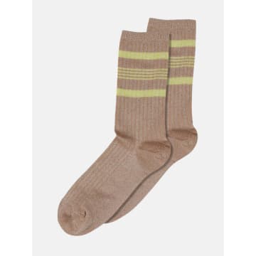 Mp Denmark Nohl Ankle Socks In Brown
