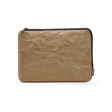 Hayashi Vegan Paper Leather Laptop Sleeves In Tan Colour In Neutrals