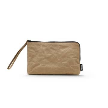 Hayashi Vegan Paper Leather Tidy Pouch In Tan Colour In Neutrals