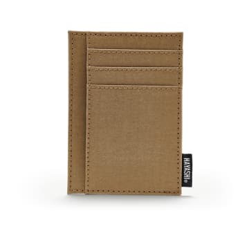 Hayashi Vegan Paper Leather Card Case In Tan Colour In Neutrals
