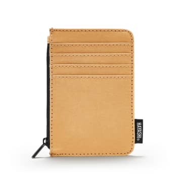 Hayashi Vegan Paper Leather Zipped Card Case In Dust Colour