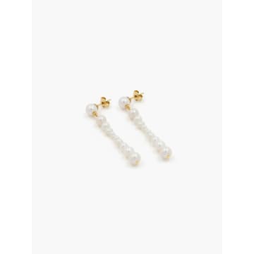 Ragbag Freshwater Pearl Drop Earrings In White