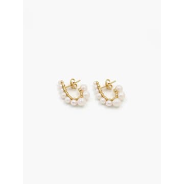 Ragbag Freshwater Pearl Elegant Earrings In Gold