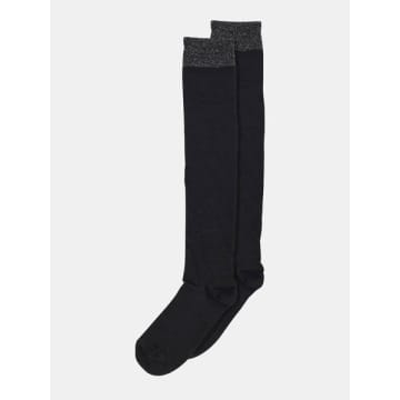 Mp Denmark Wool/silk Knee Socks In Black