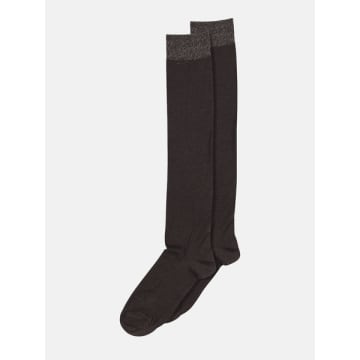 Mp Denmark Wool/silk Knee Socks In Brown