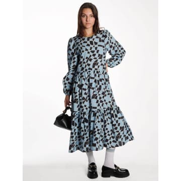 Stella Nova Midi Cotton Dress With All Over Print In Multi