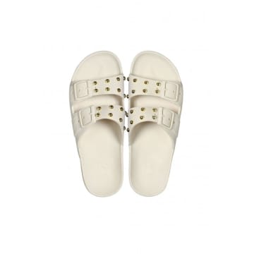 Cacatoes Florianopolis Sandle In Craie Studs In White