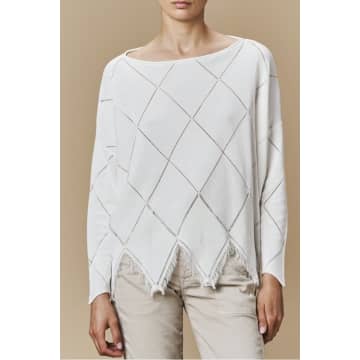 High Distinctive Sweater Diamond Stitch In White