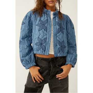 Free People Quinn Quilted Jacket In Blue