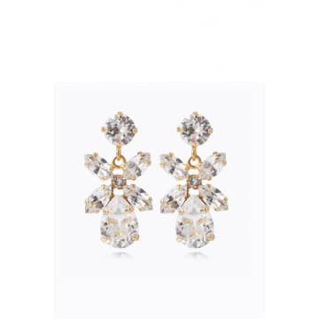 Caroline Svedbom Mini Dione Earrings In Gold Crystal