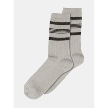 Mp Denmark Nohl Ankle Socks In Grey