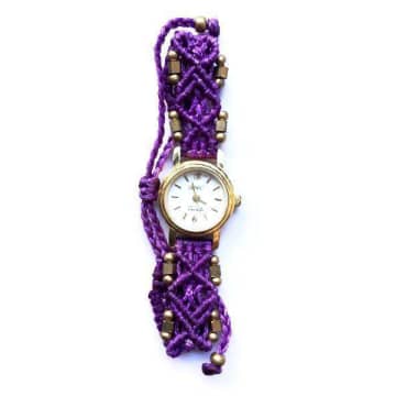 Urbiana Crochet Boho Watch In Purple