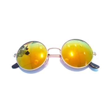 Urbiana Round Sunglasses With Coloured Frames In Metallic