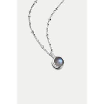 Daisy London Silver Labrodite Healing Stone Necklace In Metallic